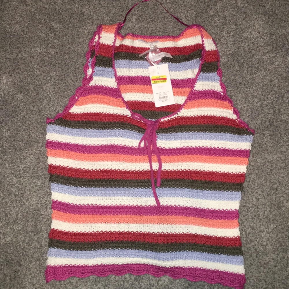 Knitted multicolor tank top